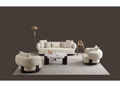 2x pohovka komplet 3-sedací biela moderný dizajn