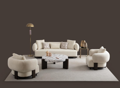 2x pohovka komplet 3-sedací biela moderný dizajn