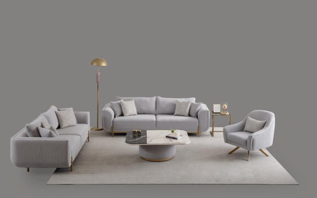 Sofa 3+3+1 mestni Novi dizajn Sofe Stoli Tkanina Sproščujoče Moderno