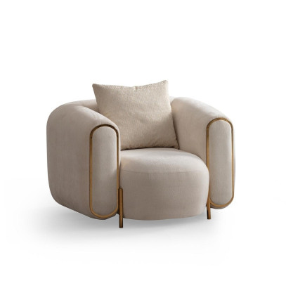 Bež luxusný stolček v modernom textilnom štýle