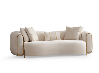 Luxusná sedacia súprava pre 3 osoby v béžovej farbe moderného dizajnu