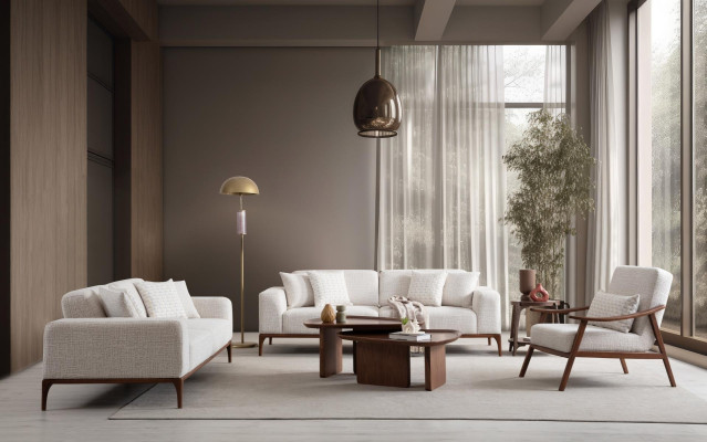 3+3+1 sedacia súprava s koženým opierkou