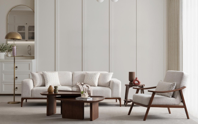 3+3+1 sedacia súprava s koženým opierkou