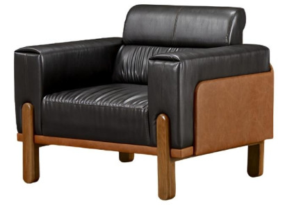 Čierny dizajnový stôl pre jednu osobu, mäkké pohovky, moderný relaxačný materiál JV nábytok