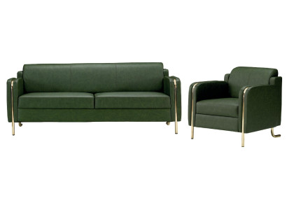 Luxusná kožená sedacia súprava do obývacej izby moderného dizajnu trojité kreslo nové