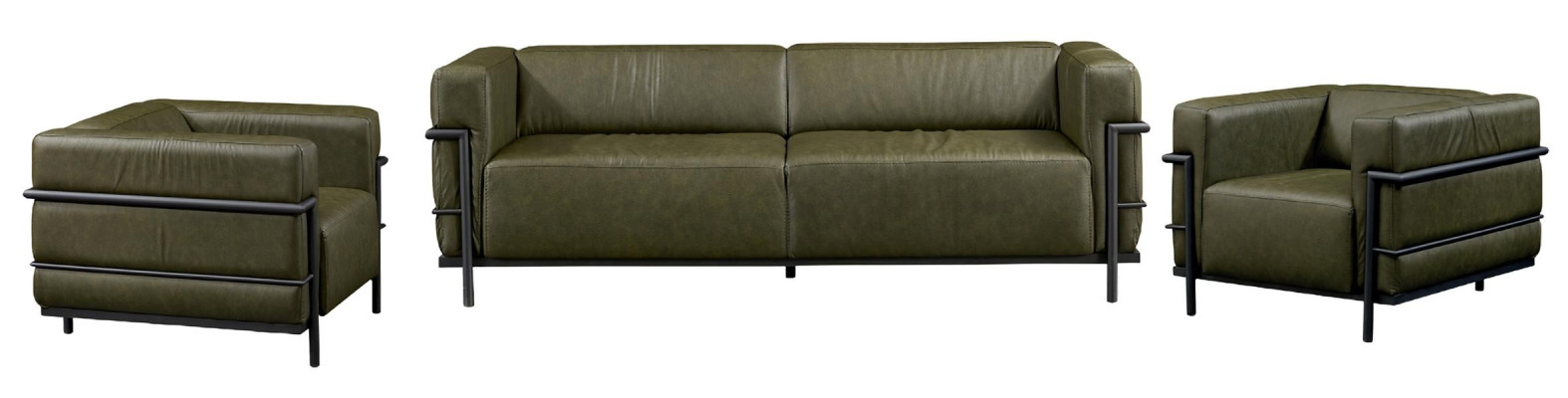 3+1+1 kožená sedacia súprava, stôl, nový 3-dielny čalúnený set