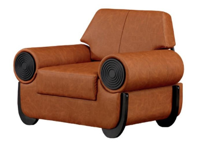 Moderná čalúnená luxusná oranžová stolička do obývacej izby s jednoduchou estetickou farebnou eleganciou