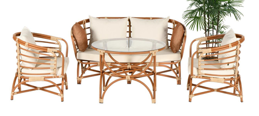 2-sedací záhradný nábytkový set pohovka stôl veranda sedacej skupiny moderný