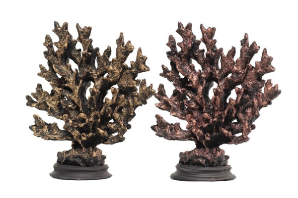 Moderná dekoratívna figura 2 kusy koralová výška 24 cm socha