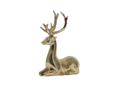 Moderná sedacia jeleňová socha dekoratívna figura 17 cm