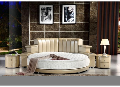 Moderná okrúhla posteľ s LED osvetlením