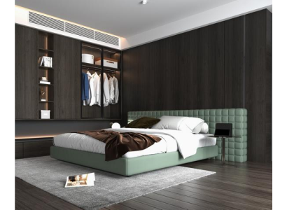 Elegantný moderný rám postele s čalúneným operadlom