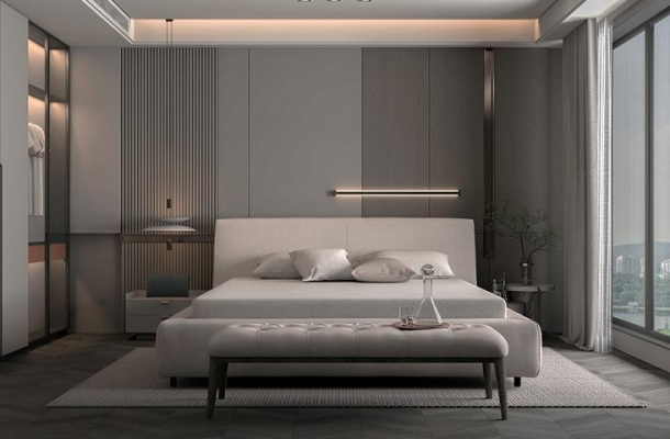 Elegantná posteľ s vankúšmi