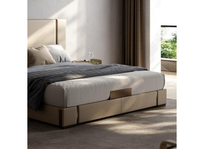 Moderná luxusná posteľ v béžovej