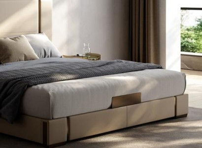 Moderná luxusná posteľ v béžovej