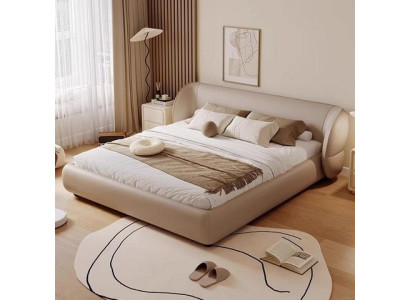 Moderná klopná posteľ s funkciou v elegantnej sivej tkanine