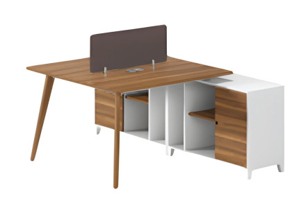 Moderný písací stôl s policami a elegantným predelníkom