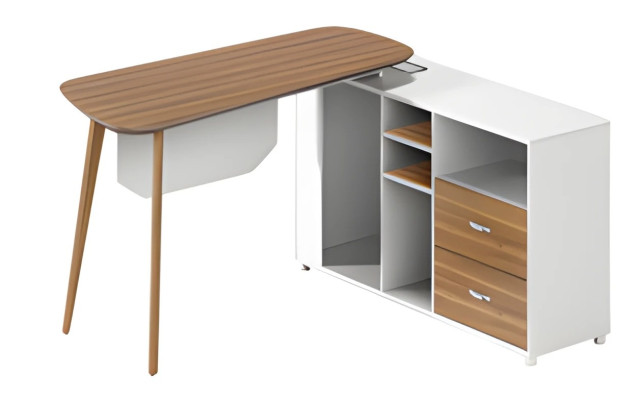 Moderný biely stôl z dreva s tenkými nohami