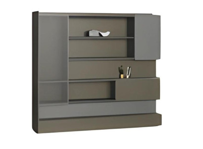 Moderná čierna LED stolná lampa s úložným priestorom