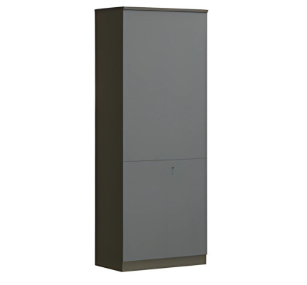 Moderná šedá kancelárska skriňa s zámkom