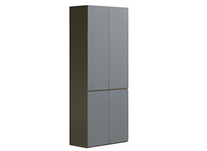 Moderná sivá kancelárska skriňa bez úchytiek, jednoduchá konštrukcia