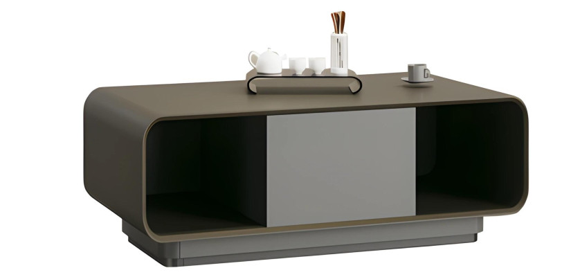 Moderná čierna a sivá kávová stolík s úložným priestorom