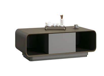 Moderná čierna a sivá kávová stolík s úložným priestorom