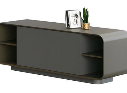 Moderná čierna skriňa s minimálnym úložným priestorom