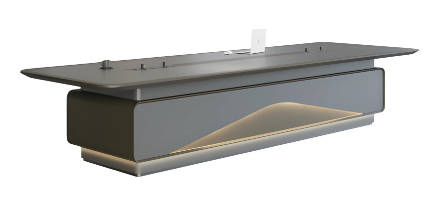 Luxusný konferenčný stôl s LED osvetlením šedý