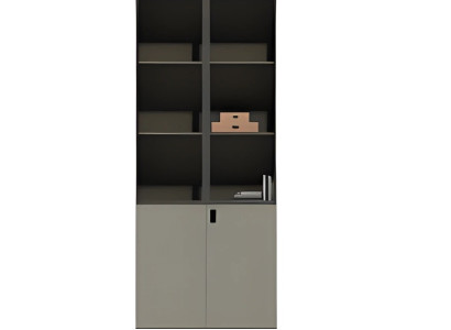 Moderný písací stôl s policami a dverami