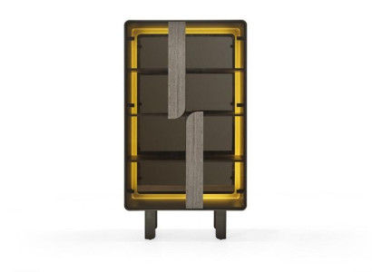 Elegantná moderná vitrínová skriňa béžová