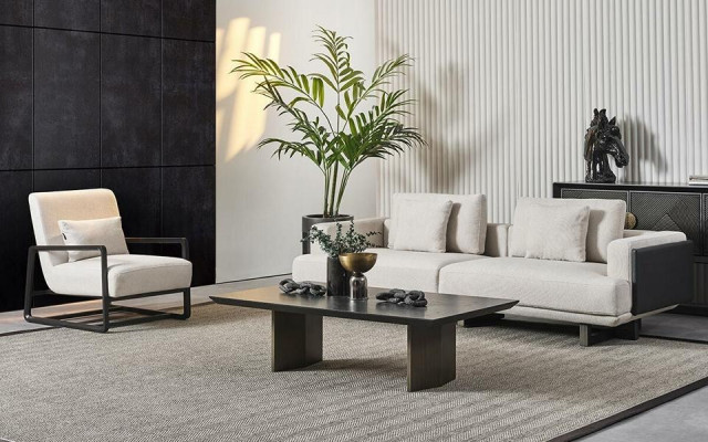 Elegantná čítacia lavica, 3 sedadlá a kreslo