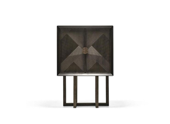 Elegantná moderná vitrína na kávu, na vystavenie v obývacej izbe