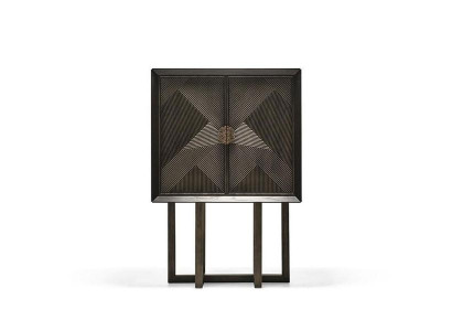 Elegantná moderná vitrína na kávu, na vystavenie v obývacej izbe