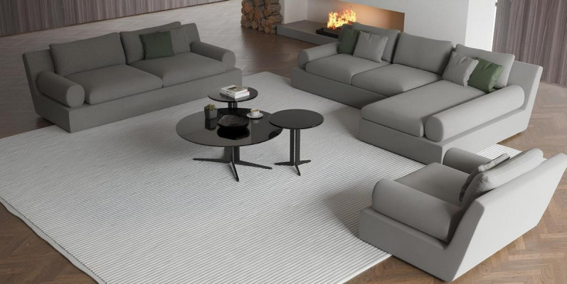 Rohová sedacia súprava pre 3 osoby s pohodlím a funkčnosťou