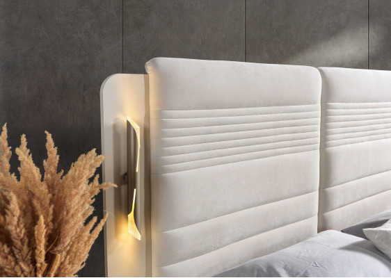 Elegantný kompletný set postele s poťahom a 3 nočnými skrinkami, 3-dielny set