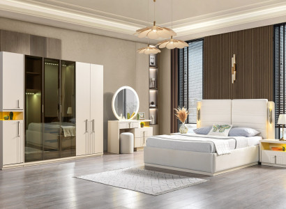 Kompletné moderné spálňové nábytkové postele skrine nočné skrinky