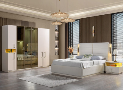 Posteľný set Koko posteľ, skriňa, nočná skrinka 4 diely.