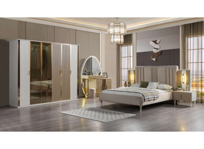 Moderná posteľná súprava s 6 dielmi, vrátane nočnej lampy