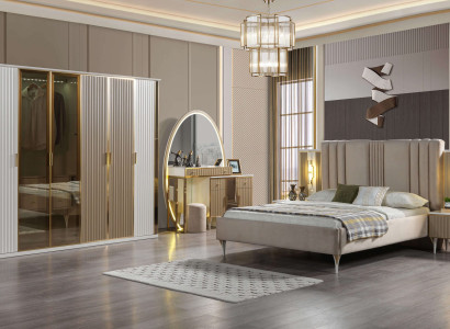 Moderná posteľná súprava s 6 dielmi, vrátane nočnej lampy