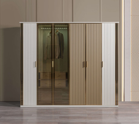 Moderná a luxusná sklenená skriňa, 234 cm