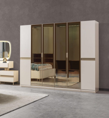 Moderná rohová skriňa s veľkým vzorom