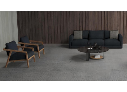 Sofa s tromi sedadlami s pohodlnými a estetickými chaise longues - na každodenné použitie