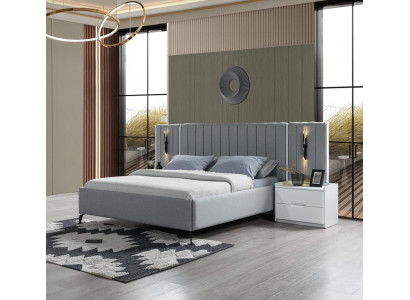 Kompletná spálňová súprava s posteľou a 2 modernými nočnými stolíkmi