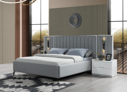 Kompletná spálňová súprava s posteľou a 2 modernými nočnými stolíkmi