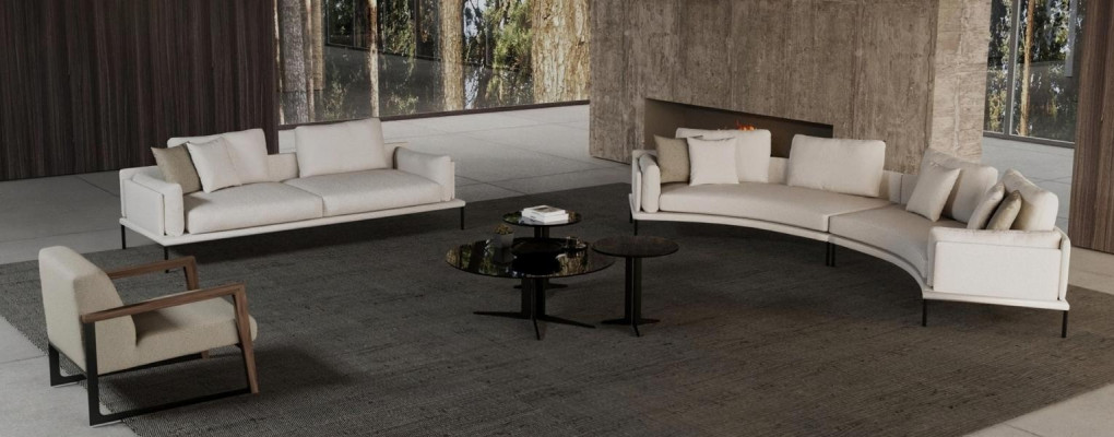 Moderná geometrická a elegantná lavica