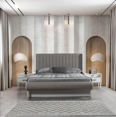 Elegantný 3-dielny nábytkový set s posteľou + 2 nočné stolíky