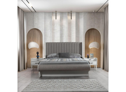 Elegantný 3-dielny nábytkový set s posteľou + 2 nočné stolíky