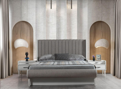 Elegantný 3-dielny nábytkový set s posteľou + 2 nočné stolíky