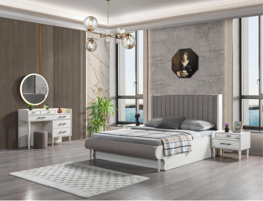 Kompletná posteľ s 5 kusmi do spálne. Posteľ, nočný stolík, skriňa